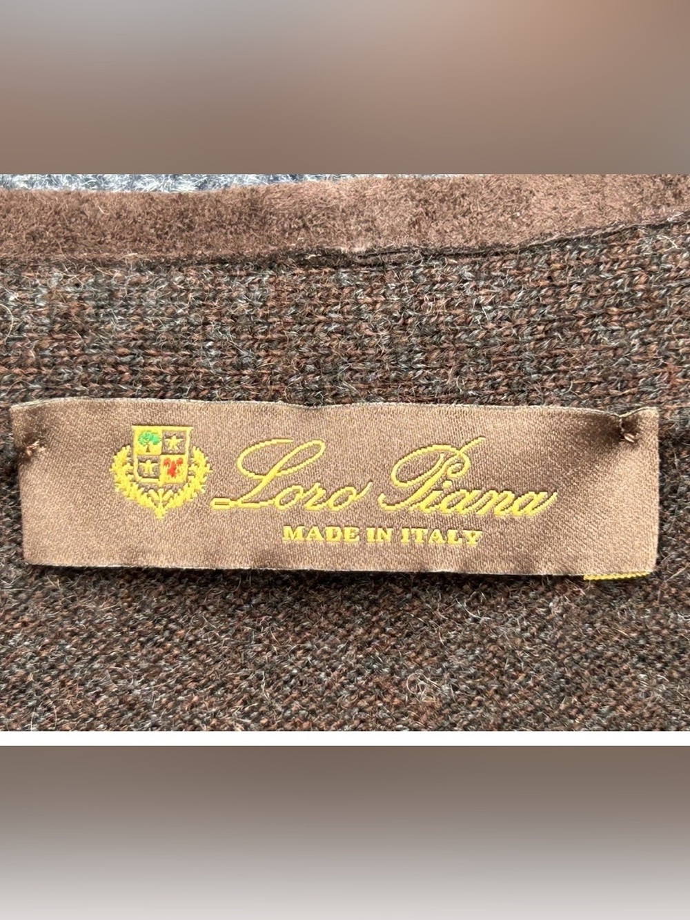 Loro Piana Dark Brown 100% Cashmere & Suede Trim Button-Front Sweater Vest - Picture 9 of 16